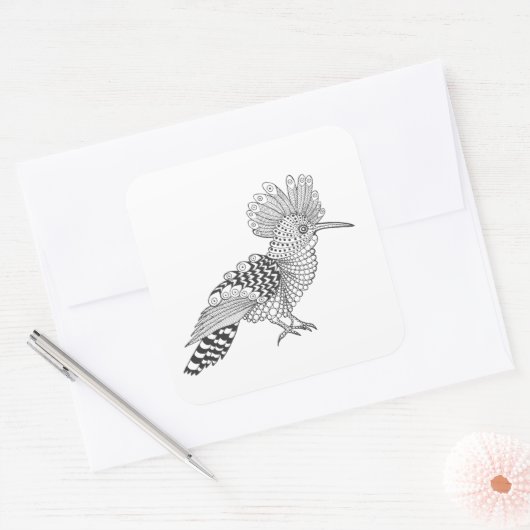 Style Bird Vierkante Sticker (Envelop)
