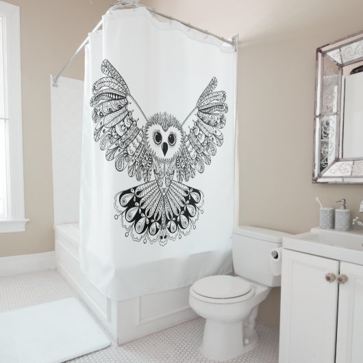 Style Black Owl Douchegordijn (In situ)