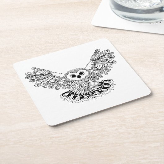 Style Black Owl Kartonnen Onderzetters (Schuin)