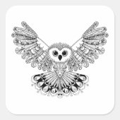 Style Black Owl Vierkante Sticker (Voorkant)