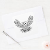 Style Black Owl Vierkante Sticker (Envelop)