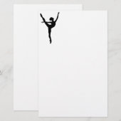 Style Black silhouette ballet danseres Briefpapier (Voorkant / Achterkant)