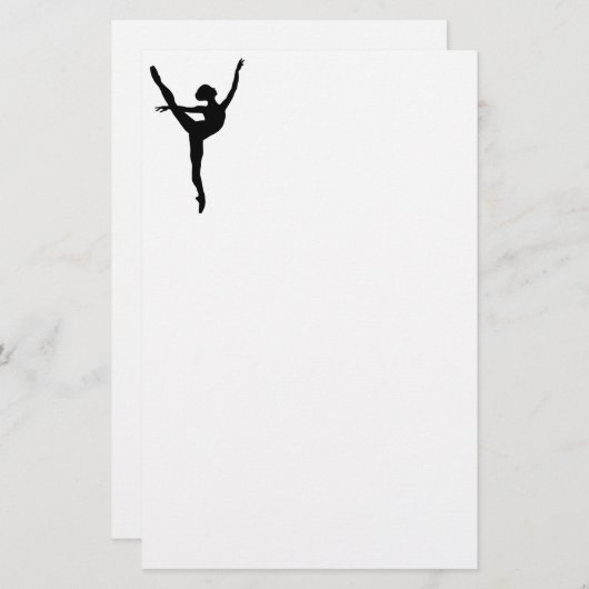 Style Black silhouette ballet danseres Briefpapier (Voorkant / Achterkant)