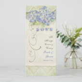  Style Blue Hydrangea Floral Swirl Damask Kaart (Staand voorkant)