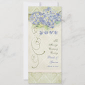Style Blue Hydrangea Floral Swirl Damask Kaart (Voorkant)