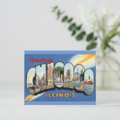  Style Chicago Illinois Briefkaart (Staand voorkant)