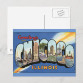  Style Chicago Illinois Briefkaart (Voorkant / Achterkant)