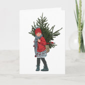  Style Christmas Girl Ornament. Kaart (Voorkant)