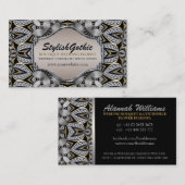 Style Fusion Silver Black Gold Baroque BizCards Visitekaartje (Voorkant / Achterkant)
