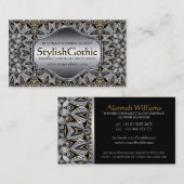 Style Fusion Silver Black Gold Baroque ver2 Biz Visitekaartje (Voorkant / Achterkant)