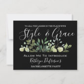 "Style & Grace" Bachelorette Party Invitation Kaart (Voorkant)