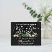 "Style & Grace" Bachelorette Party Invitation Kaart (Staand voorkant)