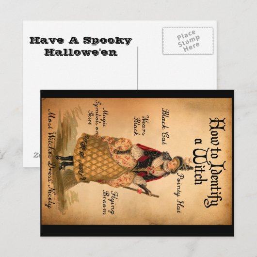  Style Halloween Witch I.D. Briefkaart (Voorkant / Achterkant)