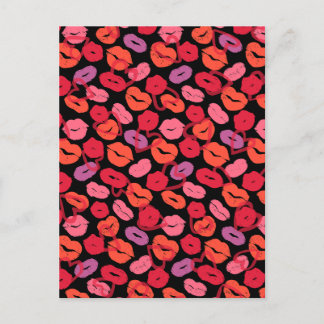 Style Herzen mit Kussmund zum Valentinstag Briefkaart