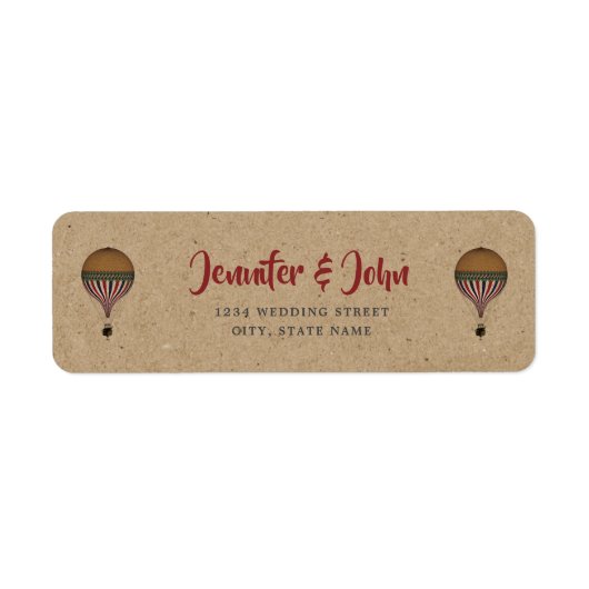  Style Hot Air Ballon Weddenschap Etiket (Voorkant)