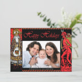  Style Krampus Family Holiday Briefkaart (Staand voorkant)
