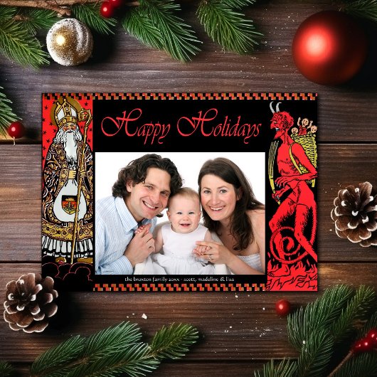  Style Krampus Family Holiday Briefkaart