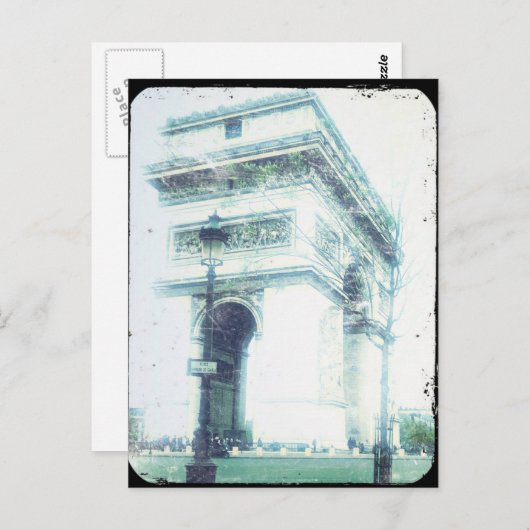 Style Paris Post Card, Arc de Triomphe Briefkaart (Voorkant / Achterkant)