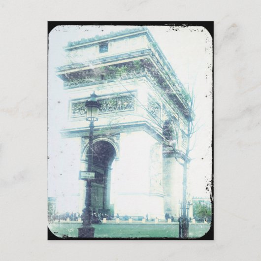 Style Paris Post Card, Arc de Triomphe Briefkaart (Voorkant)