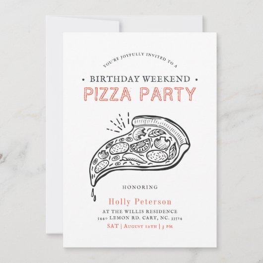  Style Pizza Party | Birthday Weekend Kaart (Voorkant)