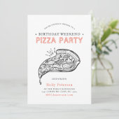  Style Pizza Party | Birthday Weekend Kaart (Staand voorkant)