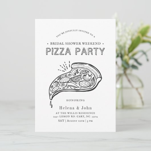  Style Pizza Party | VRIJGEZELLENFEEST Kaart (Staand voorkant)