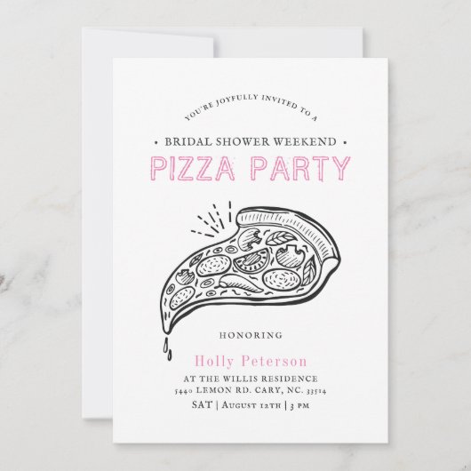  Style Pizza Party | Vrijgezellenfeest Pinks in Kaart (Voorkant)