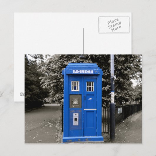  Style Police Box, Glasgow, Schotland. Briefkaart (Voorkant / Achterkant)