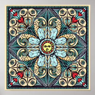 Style Sun Mandala Poster