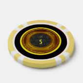 Styled Lijst Damask 5 Monogram Gele Poker Chips (Enkel)