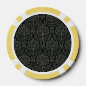 Styled Lijst Damask 5 Monogram Gele Poker Chips (Achterkant)