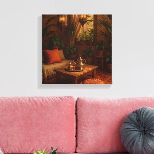 styled Moroccan boho Canvas Afdruk (Insitu (Woonkamer))