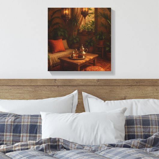styled Moroccan boho Canvas Afdruk (Insitu (Slaapkamer))