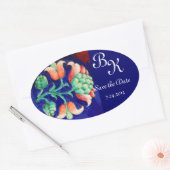 STYLESSTROOM, PINK GROEN BLAUWE MONOGRAM OVALE STICKER (Envelop)