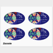 STYLESSTROOM, PINK GROEN BLAUWE MONOGRAM OVALE STICKER (Vel)