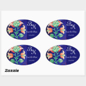 STYLESSTROOM, PINK GROEN BLAUWE MONOGRAM OVALE STICKER (Vel)