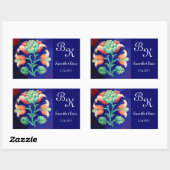 STYLESSTROOM, PINK GROEN BLAUWE MONOGRAM RECHTHOEKIGE STICKER (Vel)