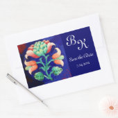 STYLESSTROOM, PINK GROEN BLAUWE MONOGRAM RECHTHOEKIGE STICKER (Envelop)