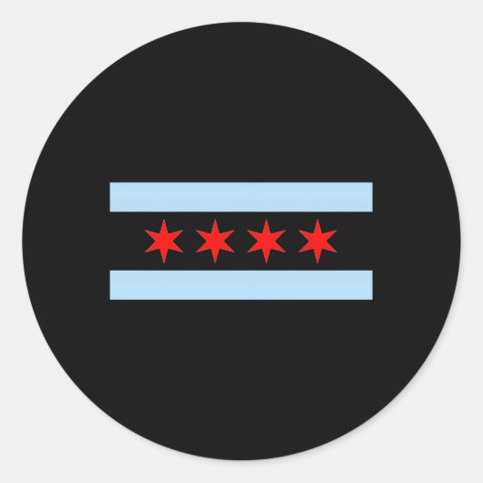 Styley Chicago vlag grijs klein Ronde Sticker (Voorkant)