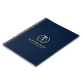 Stylied Gold Justice Logo Royal Blue Background Notitieboek (Linkerzijde)