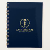 Stylied Gold Justice Logo Royal Blue Background Planner (Voorkant)
