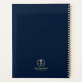Stylied Gold Justice Logo Royal Blue Background Planner (Achterkant)
