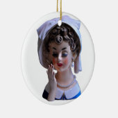 Stylin’ Lady Head Vase Manicure Pet Eyelashes Keramisch Ornament (Rechts)