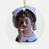 Stylin’ Lady Head Vase Manicure Pet Eyelashes Keramisch Ornament (Voorkant)