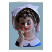 Stylin Lady Head Vase Manicure Pet Wenskaart (Voorkant)