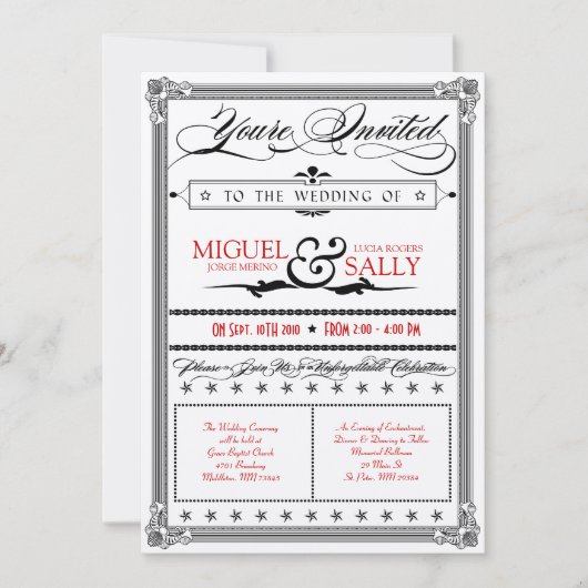 Stylin Metallic Red & Black DIY Weddenschap Kaart (Voorkant)