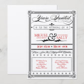 Stylin Metallic Red & Black DIY Weddenschap Kaart (Voorkant / Achterkant)