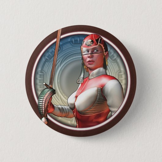 Stylin' Space Pirate Round Button (Voorkant)