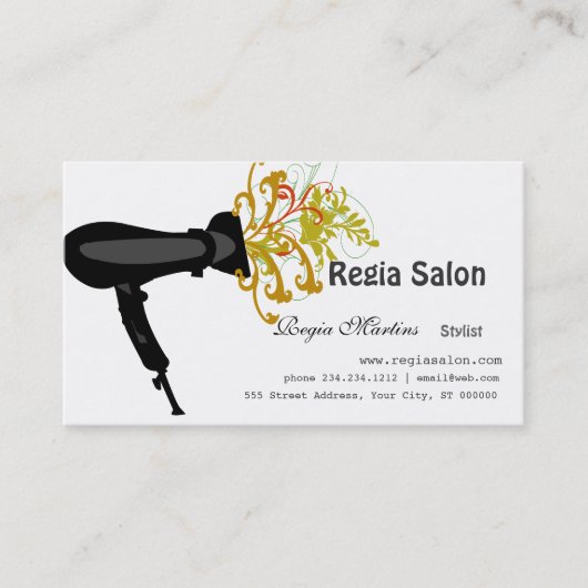 Styling Salon Hair Dryer Beauticians Afsprakenkaartje (Voorkant)