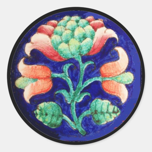 STYLISCH STROOMSTROOM/ RODE PINKGROENBLAUWVLOEISTO RONDE STICKER (Voorkant)